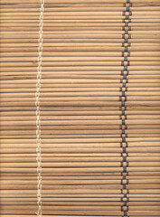 Bamboo blinds for background. Texture sample for graphic design or wallpapers. Vintage grunge background color of natural ocher.
