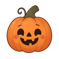 Adorable Happy Halloween Pumpkin Illustration Cute Cartoon Jack-o'-lantern Design