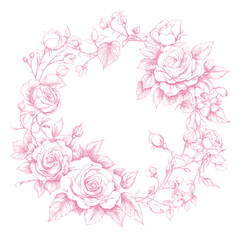 pink roses frame