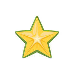 Fototapeta premium Starfruit Illustration , Tropical Fruit with Star Shape and Yellow Flesh.