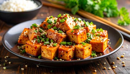 Delicious Plate of Spicy Tofu