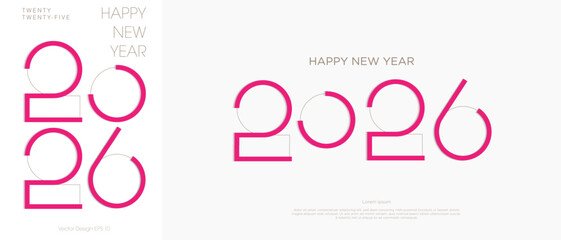 2026 happy new year design , simply elegant , 2026 number design for banner , poster, template, greeting card, etc, new design of 2026 new year celebration
