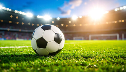 Fototapeta premium Fussball auf Rasen 
