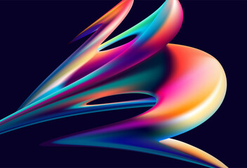 Abstract background of fluid iridescent shape. Elegant vector wallpaper.