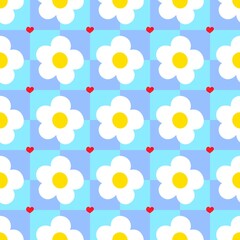 Cute Daisy and Hearts Pattern