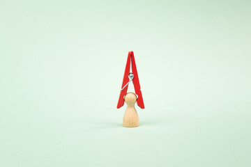 Pressure, stress, headache and mental health concept, overworked, exhausted and burnout, overwhelmed by information, migraine attack