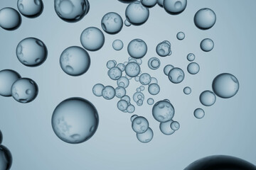 A bunch of bubbles in the air