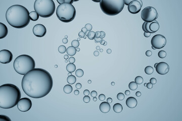 A bunch of bubbles in a spiral shape