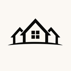 3D house icon, a residential property symbol for real estate and construction design