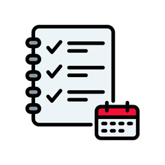 Weekly Agenda lineal color icon