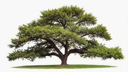 Obraz premium Majestic Oak Tree: Lush Green Canopy, Serene Landscape