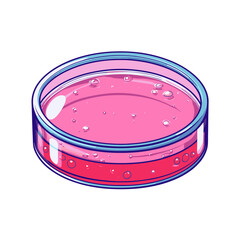 Petri dish lid icon depicting a simple flat cartoon design suitable for science and biology themes