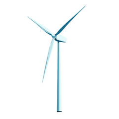 Wind turbine icon designed as a simple flat cartoon illustration suitable for representing renewable energy and sustainability concepts