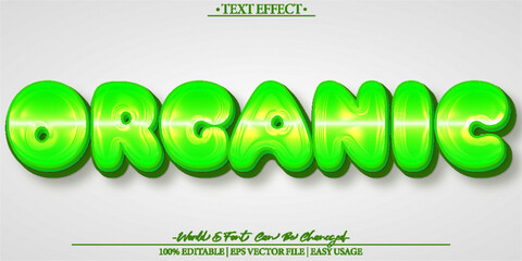  Organic Greens Fresh Natural Healthy Vector Text Effect Editable Alphabet