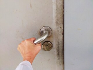 hand with door handle