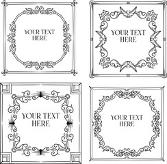 four luxury vintage designs with different ornaments