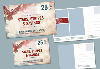 4th of July Vintage Postcard Layout