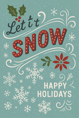 Hand Drawn Retro Holiday Card