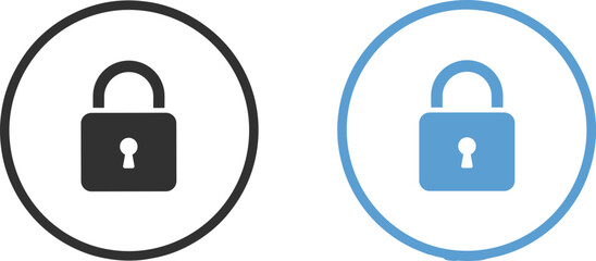 Secure padlock icons, locked security symbols, digital protection concept, privacy lock illustration, safety lock graphics, cybersecurity, data protection, secure access