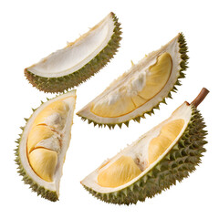 Fototapeta premium durian fruit, high quality, detailed, realistic, sharp focus, studio lighting, seamless background, 4k resolution 