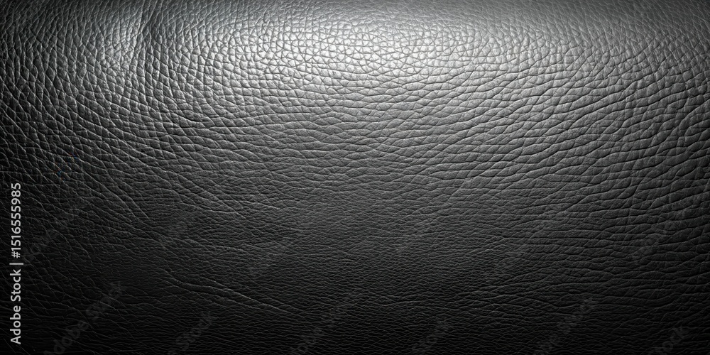 Poster High-resolution image showcasing the texture of a dark, pebbled leather surface, ideal for design projects and backgrounds