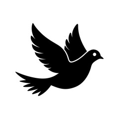 Obraz premium dove symbol of peace vector black silhouette