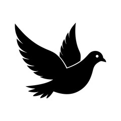 Fototapeta premium dove symbol of peace vector black silhouette