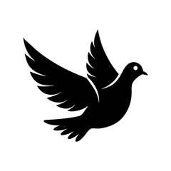 Obraz premium dove symbol of peace vector black silhouette