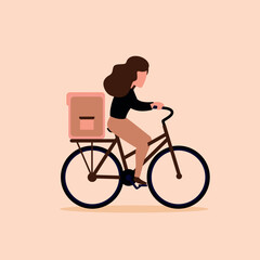 Online Food Delivery – Bicycle Courier Emerging from Smartphone Screen in Digital Ordering Concept