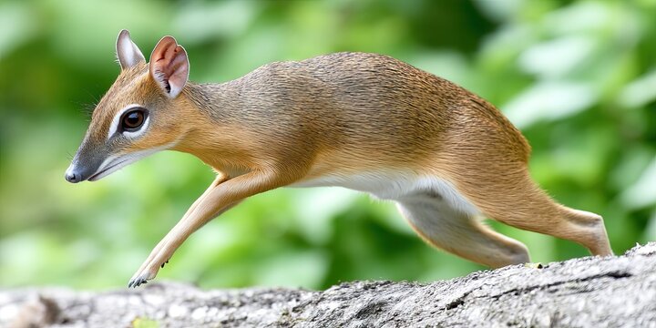dynamic angle wildlife action photo of dynamic pose chevrotain 
