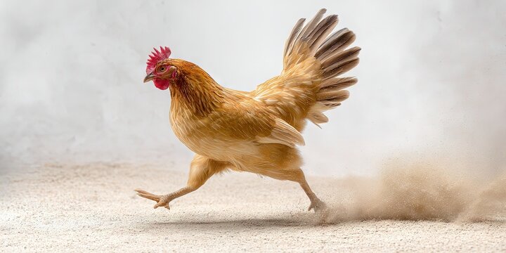 dynamic angle wildlife action photo of dynamic pose chicken