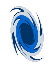 Digital swirl abstract vortex symbol 2D cartoon object. Cyber whirlpool spiral. Energy flow. Chaotic process. Twist whirl isolated element flat vector clip art on white. Spot illustration