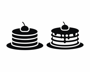 pancakes icon vector silhouette illustration isolated on white background