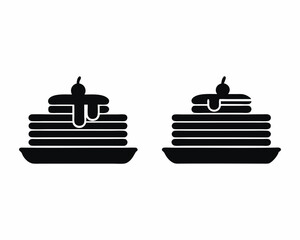 pancakes icon vector silhouette illustration isolated on white background