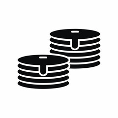 pancakes icon vector silhouette illustration isolated on white background