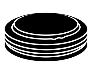 pancakes vector silhouette illustration isolated on white background