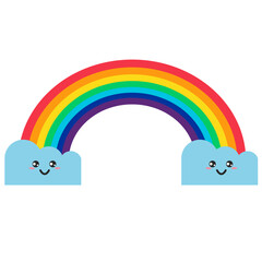 Kawaii Rainbow Cute Weather Character Icon