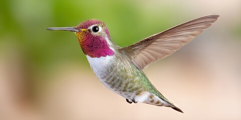 Naklejka premium dynamic angle wildlife action photo of dynamic pose hummingbird 