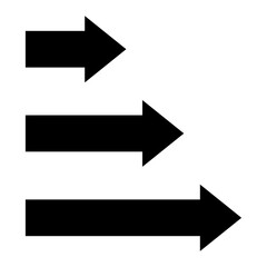 右向き矢印のシンプルなアイコン　イラスト　ピクトグラム