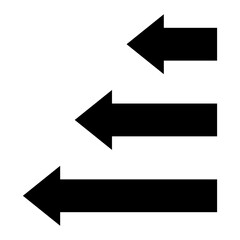 左向き矢印のシンプルなアイコン　イラスト　ピクトグラム