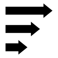 右向き矢印のシンプルなアイコン　イラスト　ピクトグラム