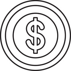 Dollar Coin Icon – Business and Finance Vector Illustration