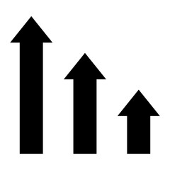 上向き矢印のシンプルなアイコン　イラスト　ピクトグラム