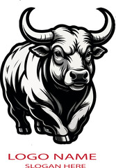 Cow mascot logo vector .