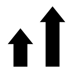 上向き矢印のシンプルなアイコン　イラスト　ピクトグラム