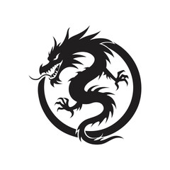 dragon tattoo logo year the dragon icon vector silhouette