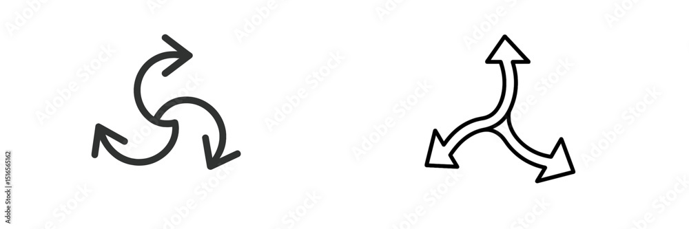 Poster multiple directional arrows representing movement and change in design and graphics for various appl