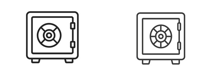 Detailed illustration of two different types of safes designed for securing valuables and important documents