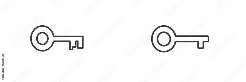Poster visual representation of two simple key designs in minimalist style showcasing different shapes and 