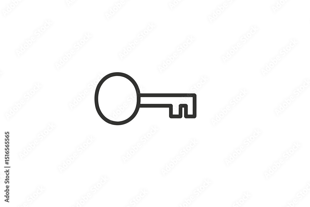 Poster key symbol representing access and security for various applications and contexts in everyday life